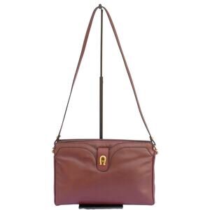 Vintage 90s Original ETIENNE AIGNER Oxblood Leather Purse Shoulder Bag Handbag